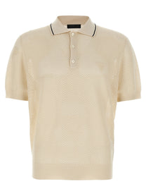 PRADA Openwork Polo Shirt White