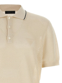 PRADA Openwork Polo Shirt White