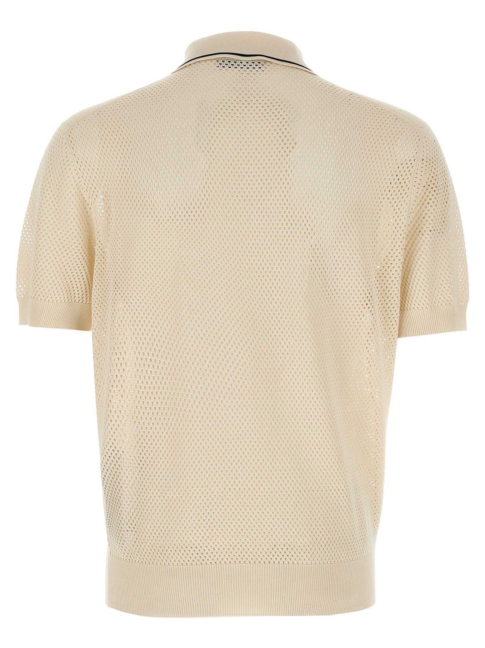 PRADA Openwork Polo Shirt White