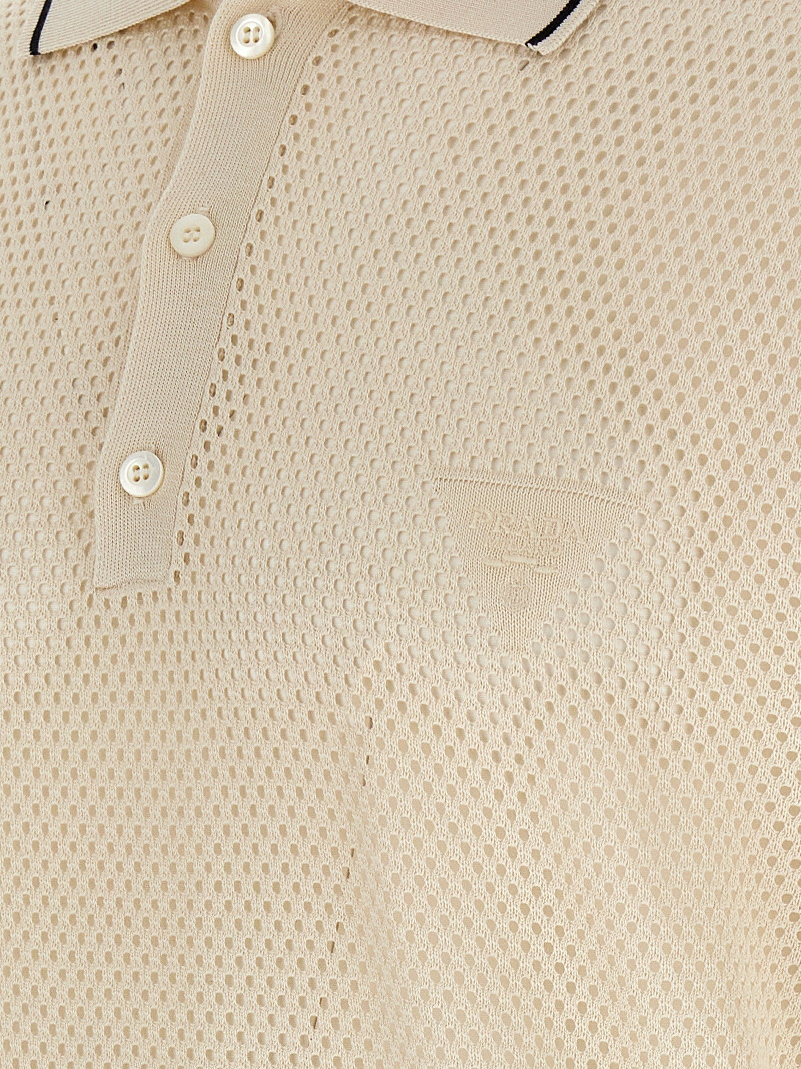 PRADA Openwork Polo Shirt White