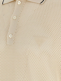 PRADA Openwork Polo Shirt White