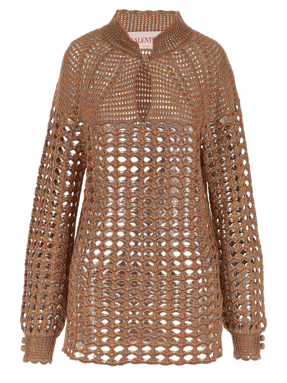 Valentino Openwork Sweater Gold