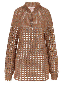 Valentino Openwork Sweater Gold