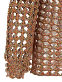 Valentino Openwork Sweater Gold