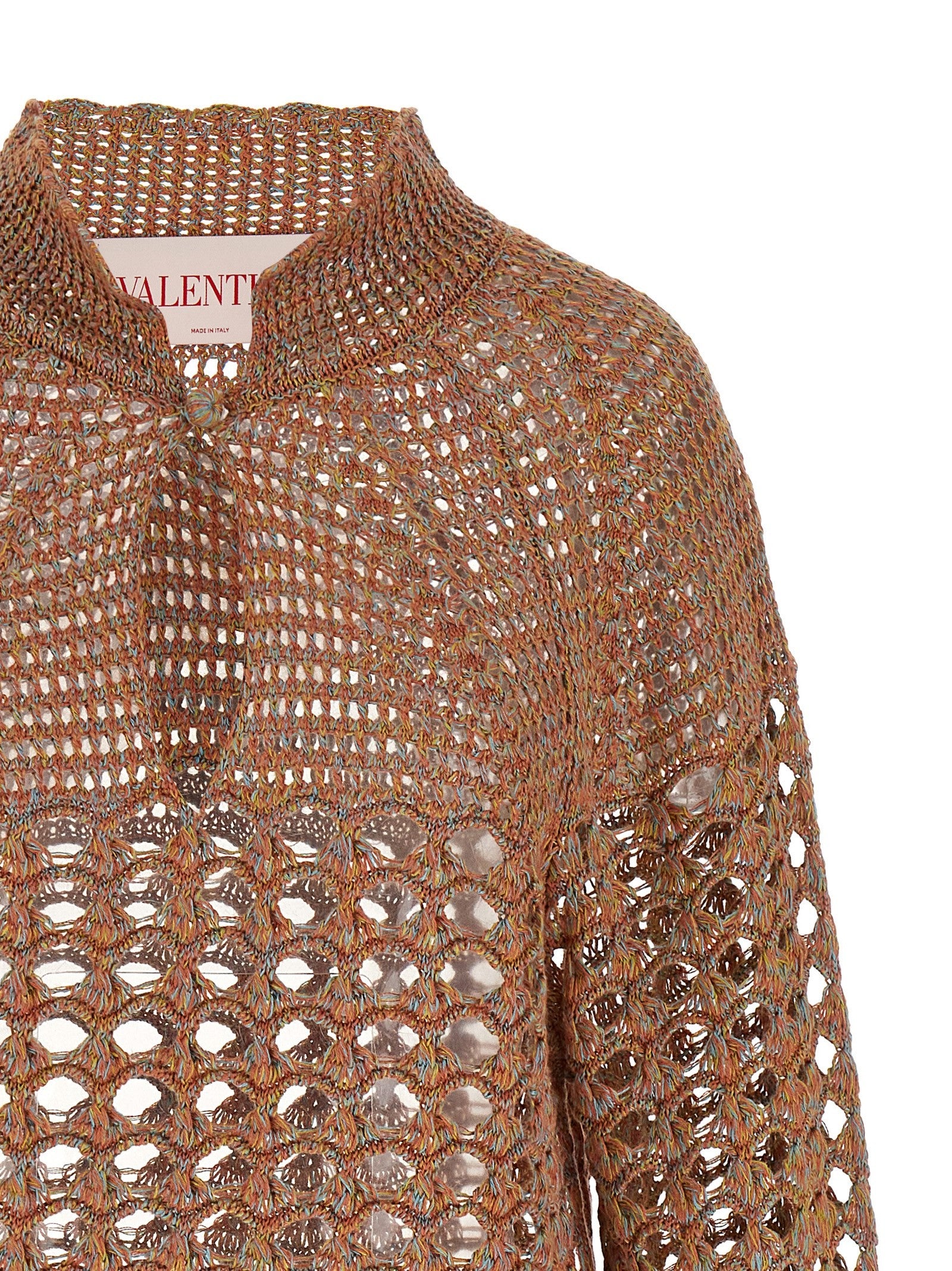 Valentino Openwork Sweater Gold
