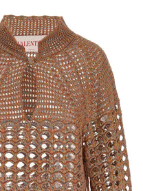 Valentino Openwork Sweater Gold