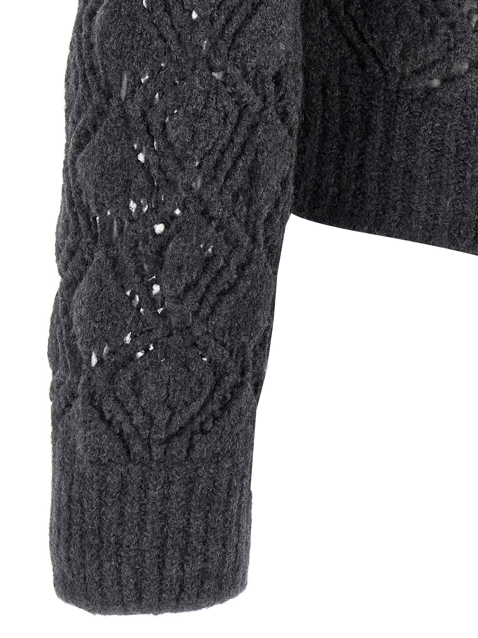 Jil Sander Openwork Wool Cardigan Grey