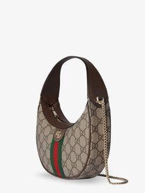 Gucci Women's Ophidia GG Fabric and Leather Shoulder Bag Beige
