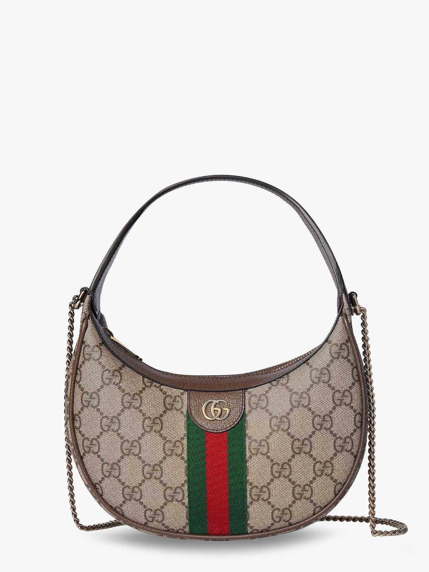Gucci Women's Ophidia GG Fabric and Leather Shoulder Bag Beige