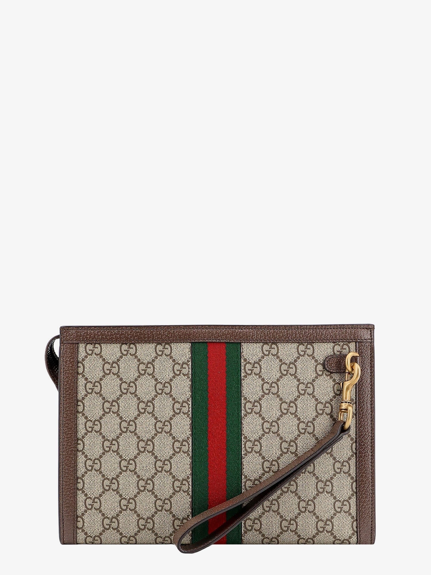 Gucci Men's Ophidia GG Fabric Clutch Bag Beige