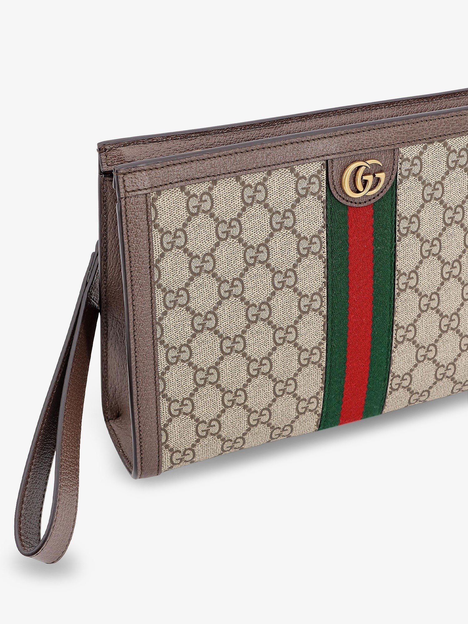 Gucci Men's Ophidia GG Fabric Clutch Beige