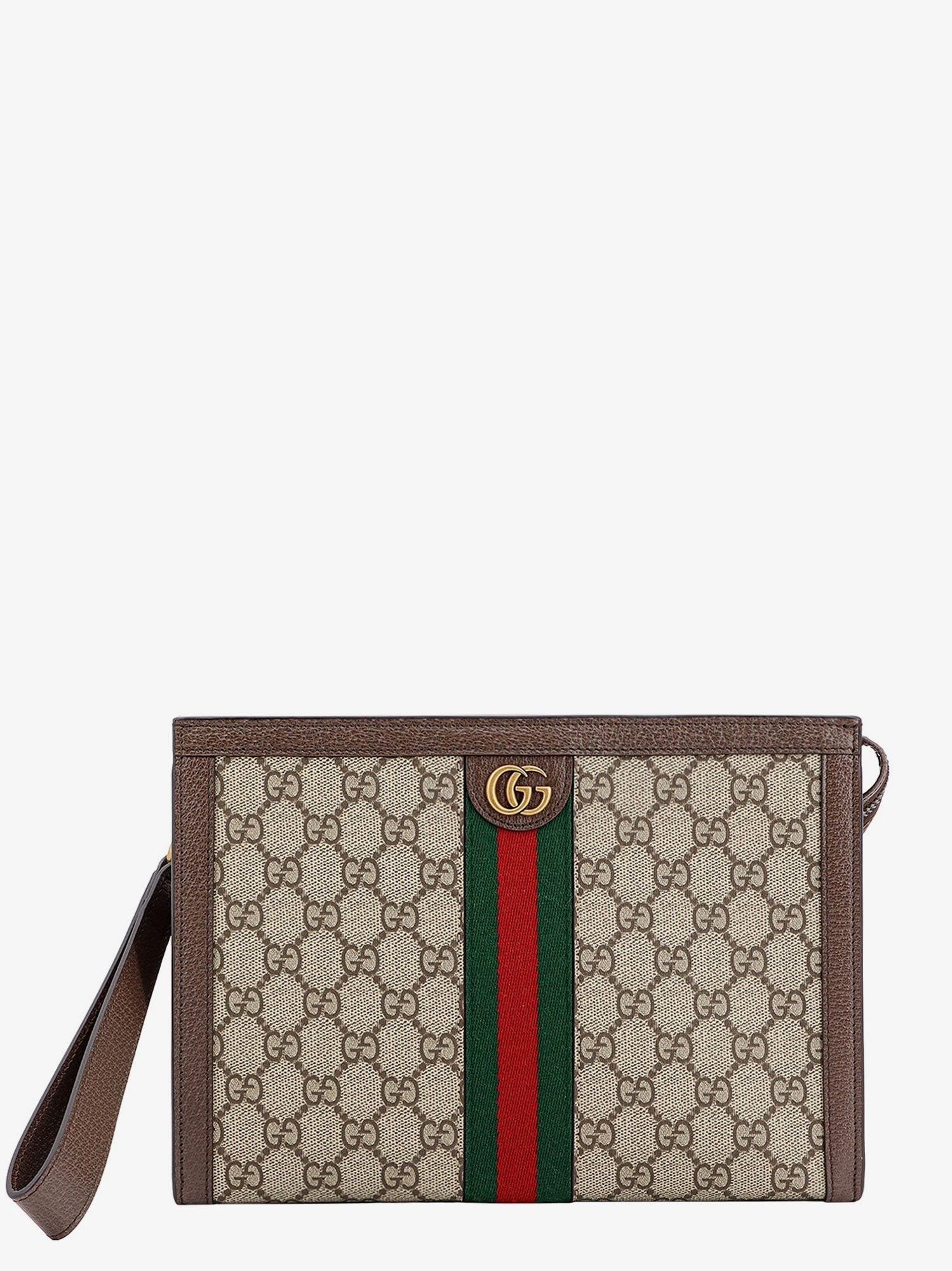 Gucci Men's Ophidia GG Fabric Clutch Beige