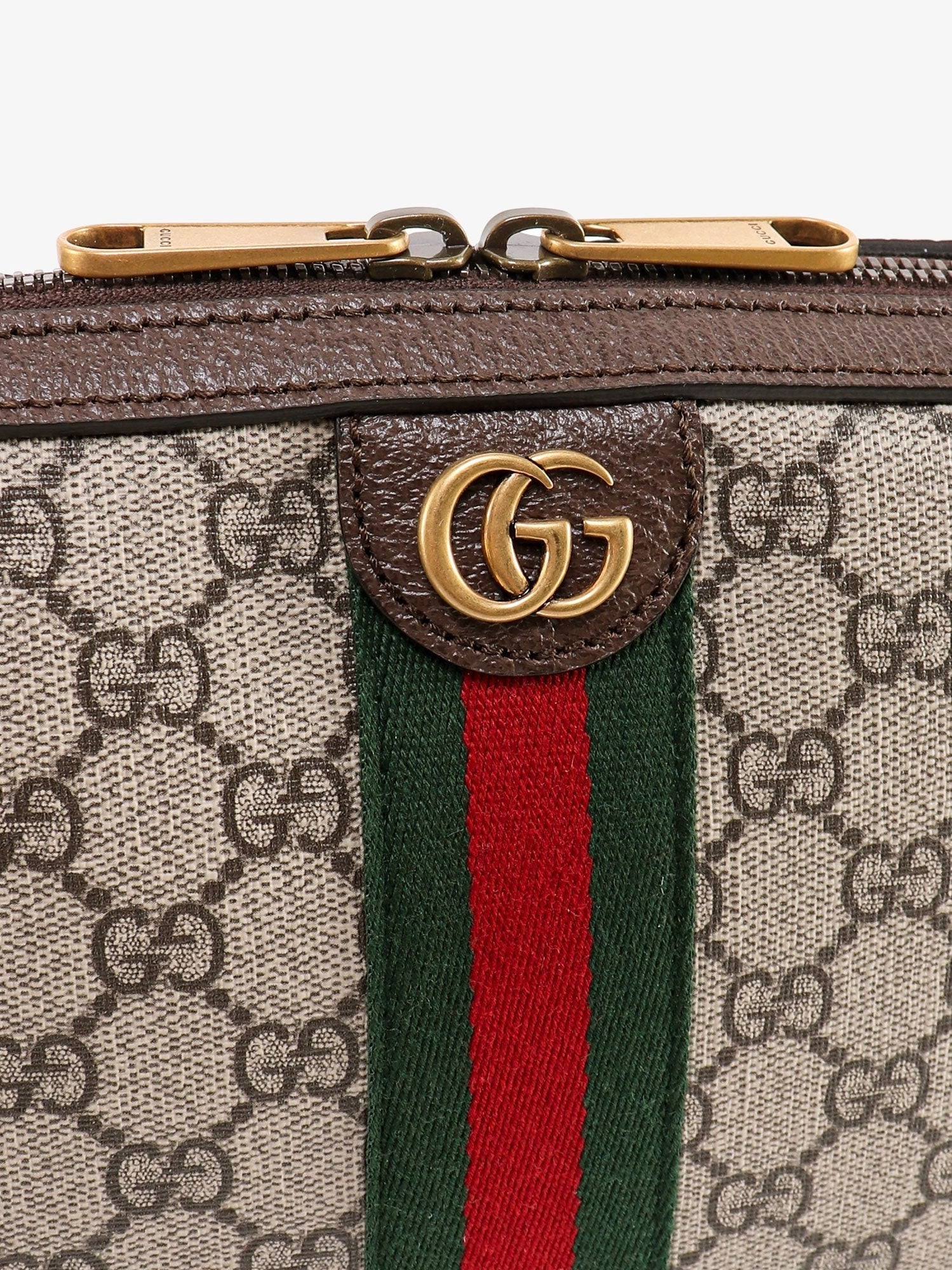 Gucci Men's Ophidia GG Supreme Fabric and Leather Crossbody Bag Brown