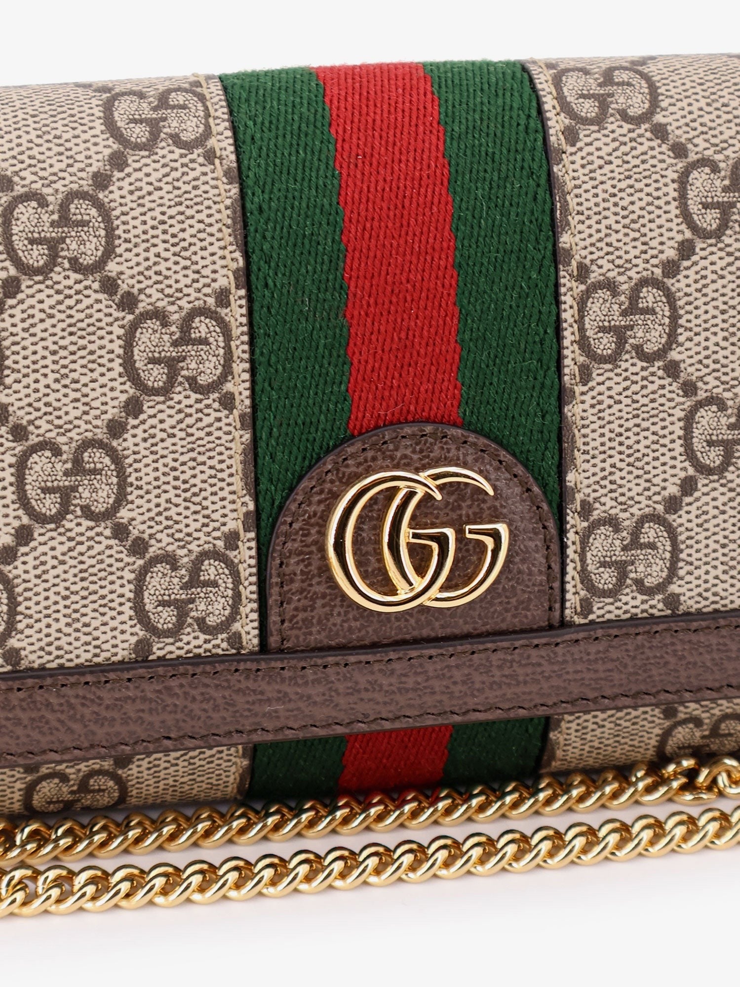 Gucci Women's Ophidia GG Supreme Fabric and Leather Crossbody Bag Beige