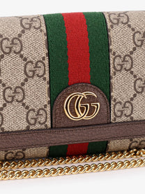 Gucci Women's Ophidia GG Supreme Fabric and Leather Crossbody Bag Beige