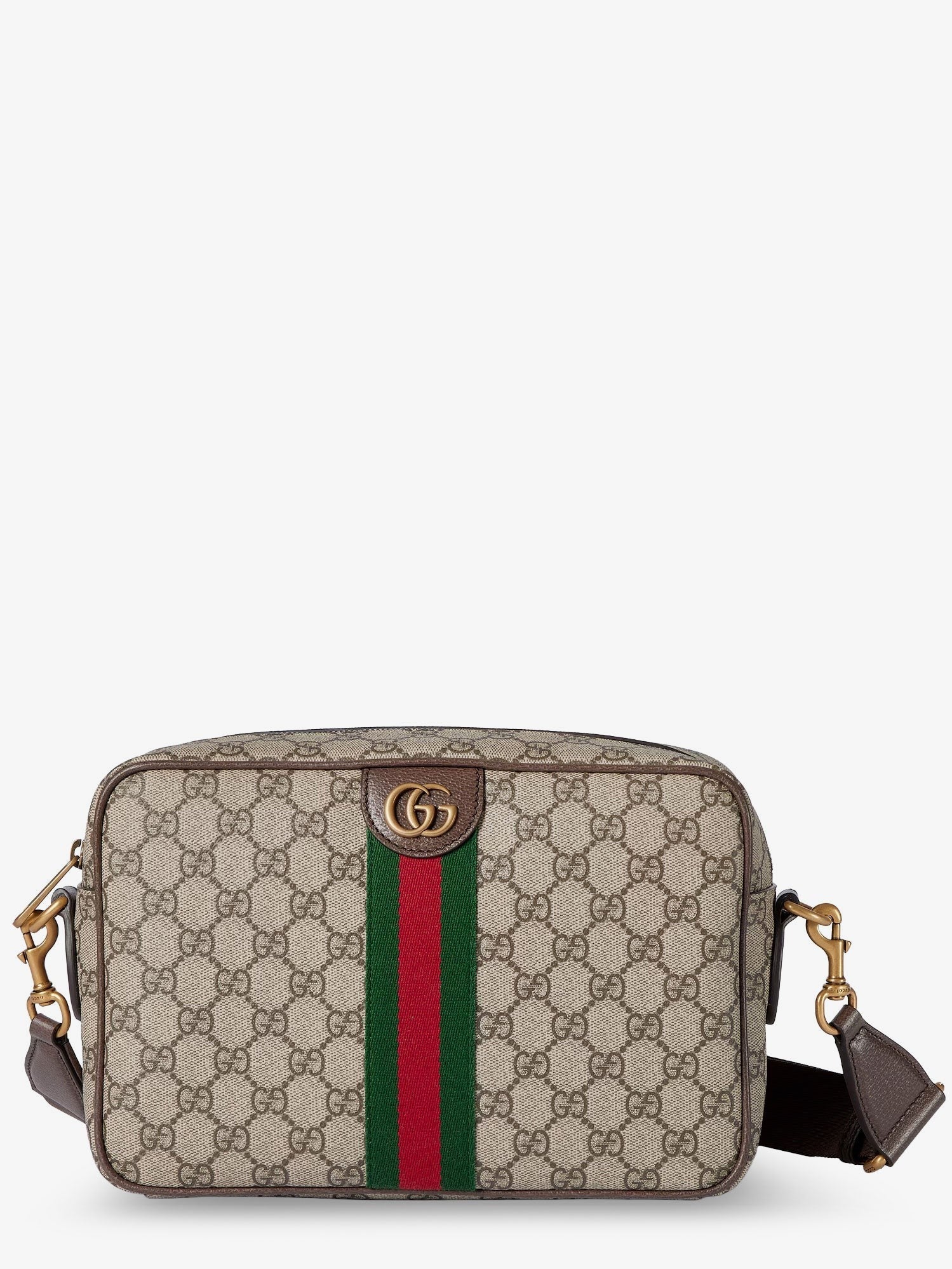 Gucci Men's Ophidia GG Supreme Fabric Shoulder Bag Beige
