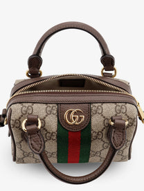 Gucci Women's Ophidia Mini Bag GG Supreme Fabric Crossbody Bag Beige