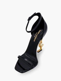 Saint Laurent Women's Opyum Patent Leather Sandals Black