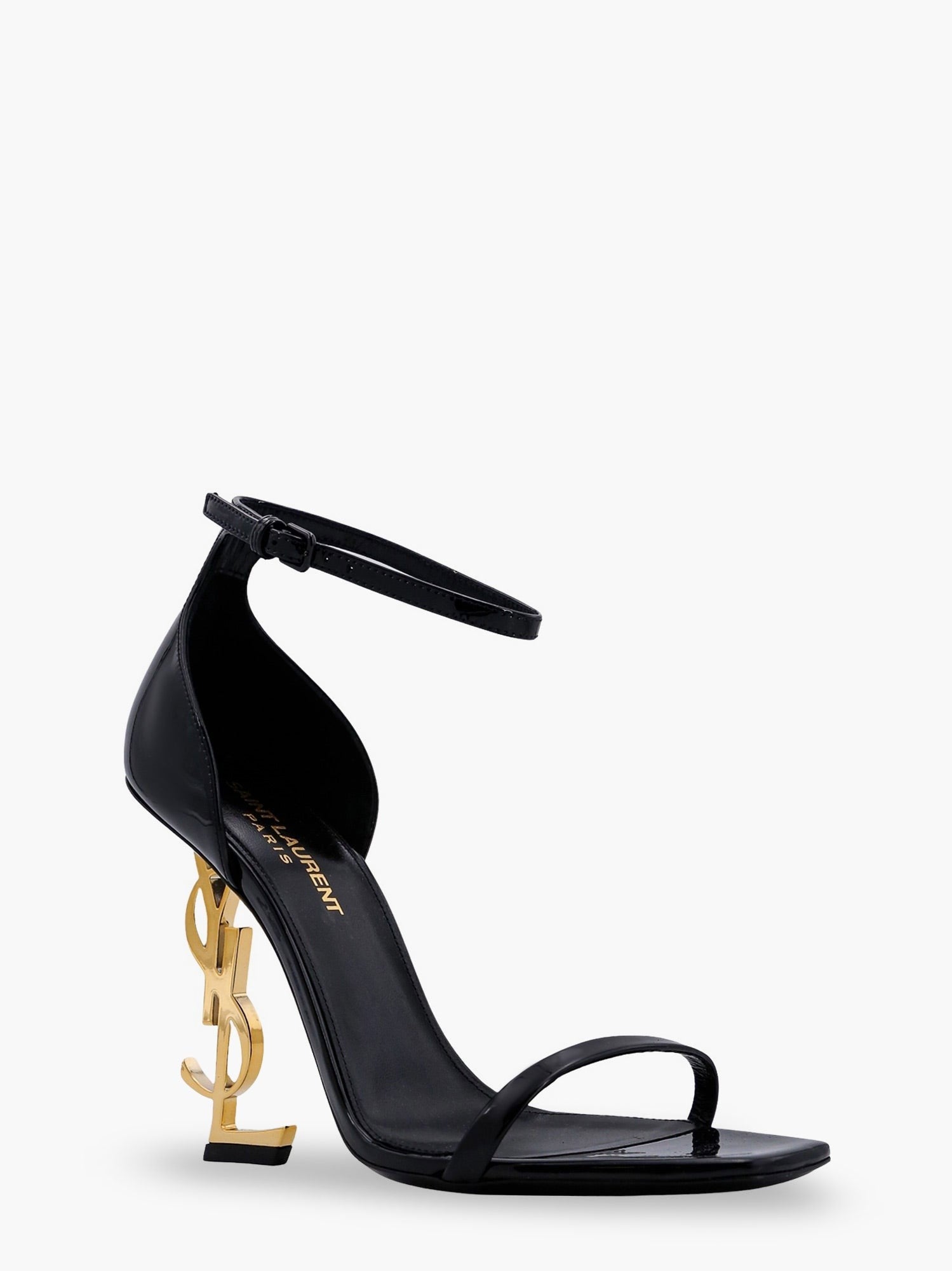 Saint Laurent Women's Opyum Patent Leather Sandals Black
