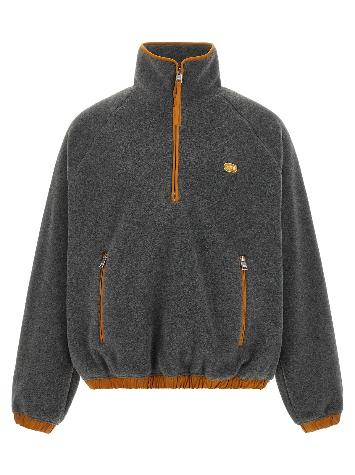 Ami Paris Orange Grey Vareuse Sweatshirt Grey