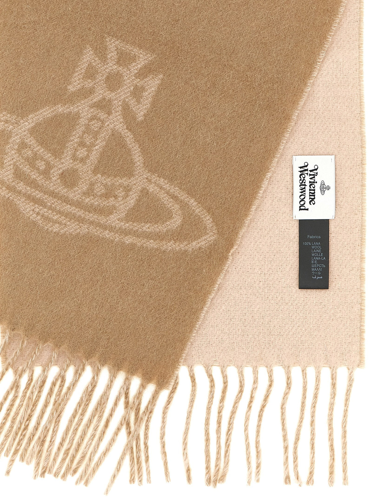 Vivienne Westwood Orb Double Face Scarf Beige
