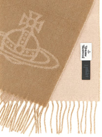 Vivienne Westwood Orb Double Face Scarf Beige