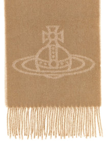 Vivienne Westwood Orb Double Face Scarf Beige
