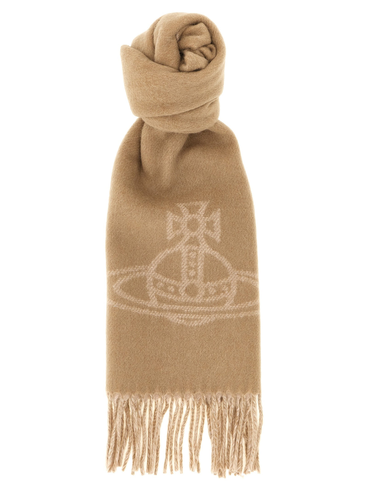 Vivienne Westwood Orb Double Face Scarf Beige
