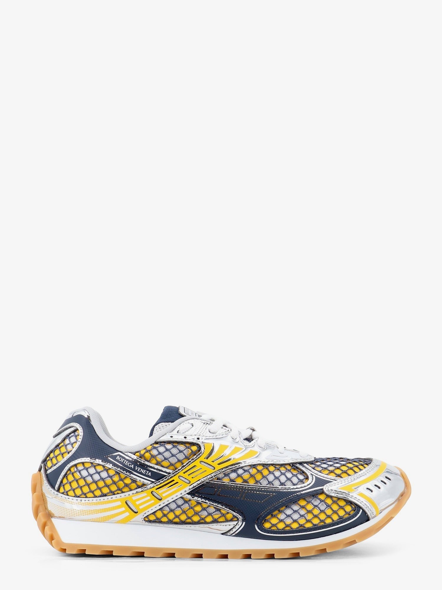 Bottega Veneta Men's Orbit Mesh and Leather Sneakers Multicolor