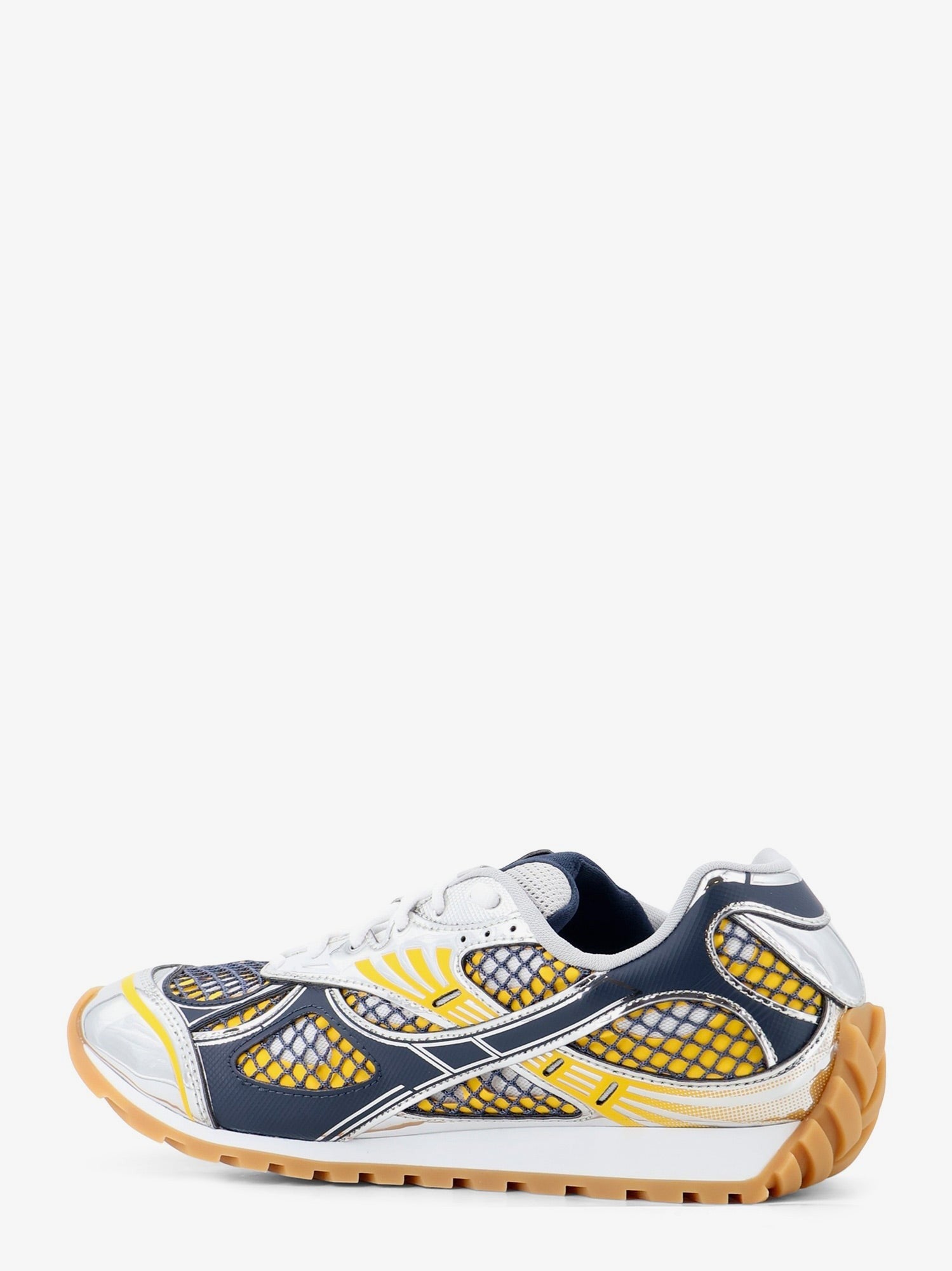 Bottega Veneta Men's Orbit Mesh and Leather Sneakers Multicolor