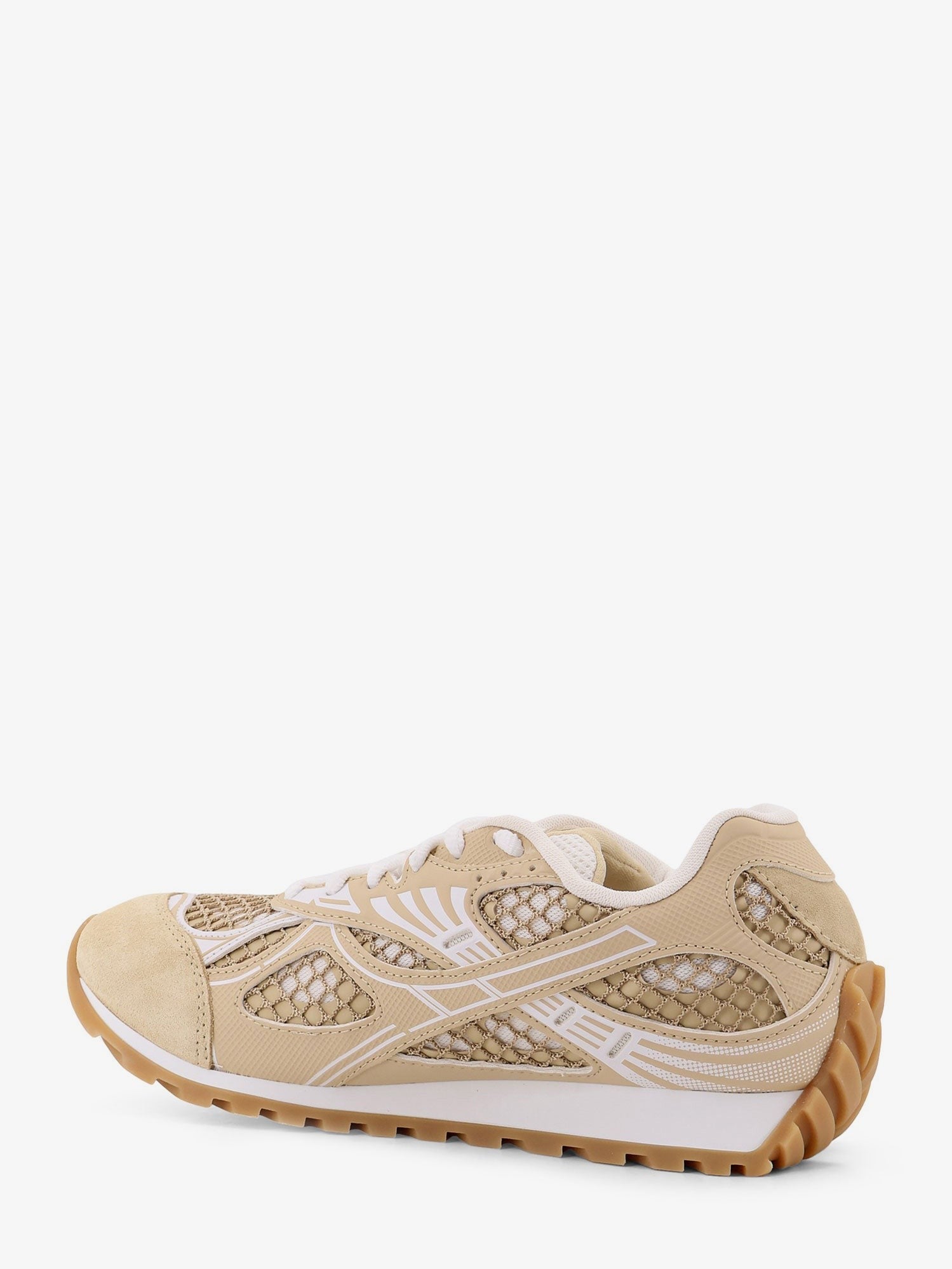 Bottega Veneta Women's Suede and Rubber Sneakers Beige