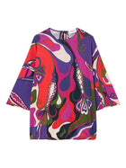 Pucci Women's Orchid Print Cape Blouse Multicolor
