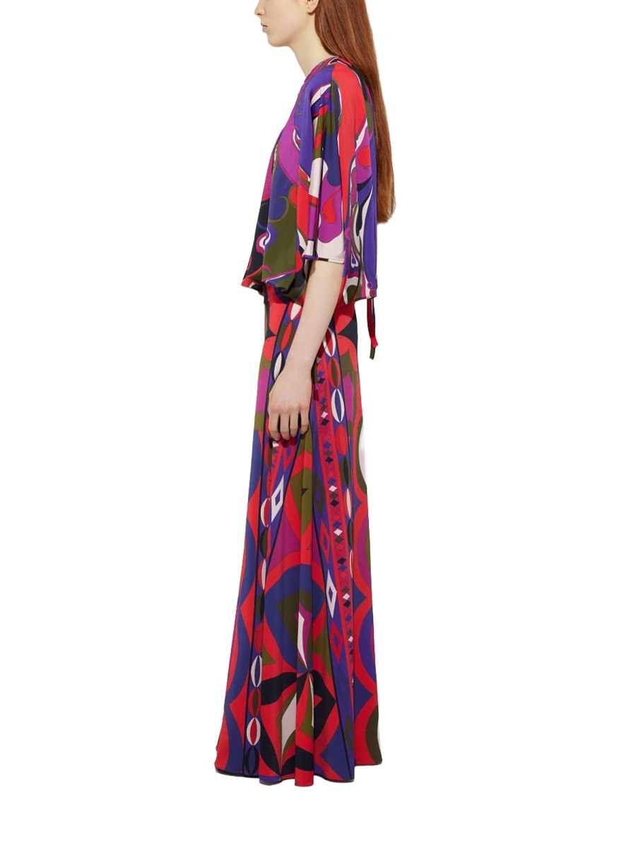 Pucci Women's Orchid Print Cape Blouse Multicolor