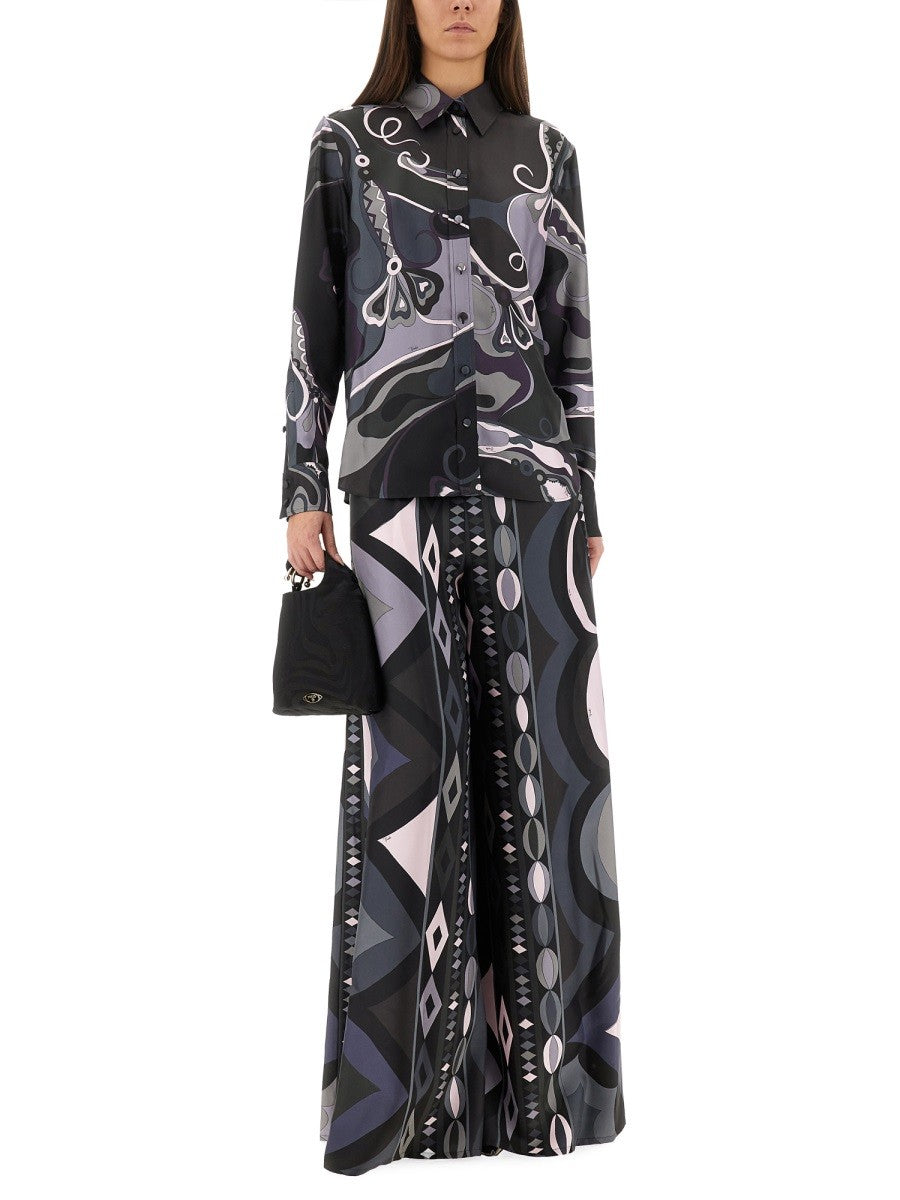 Pucci Women's Orchid Print Shirt Black