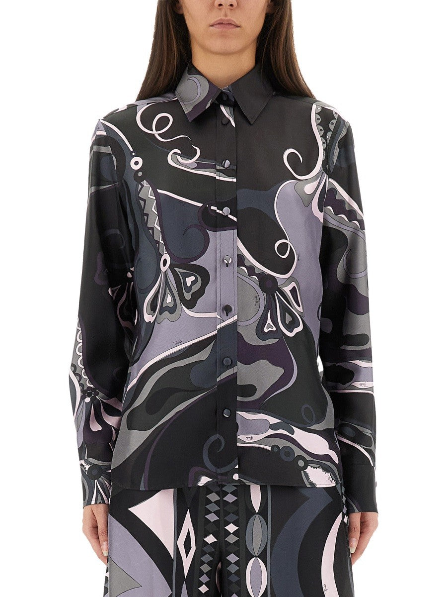 Pucci Women's Orchid Print Shirt Black