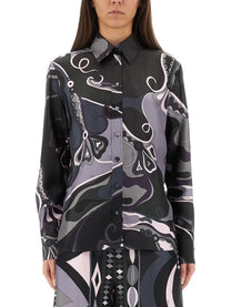 Pucci Women's Orchid Print Shirt Black