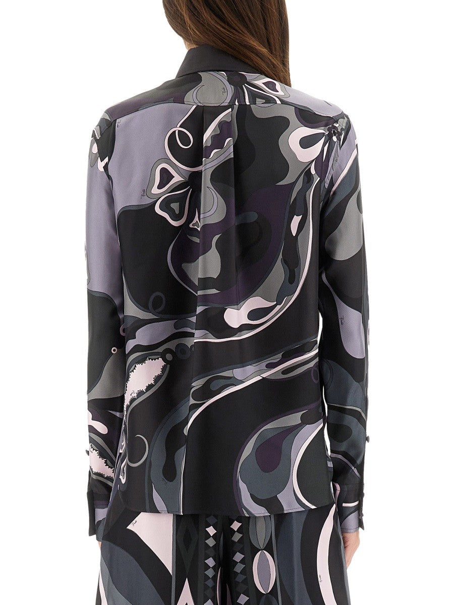 Pucci Women's Orchid Print Shirt Black