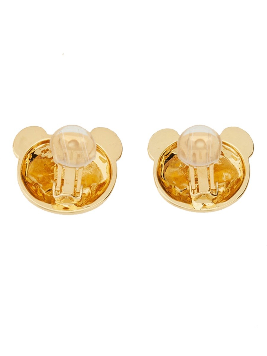 Moschino Women's Teddy Bear Clip Earrings Gold
