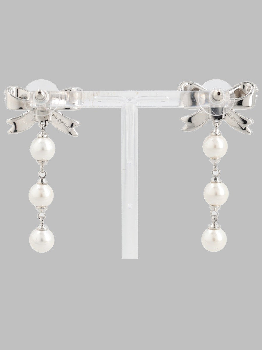 self-portrait Women's Orecchini Fiocco Con Perle Pendenti Silver