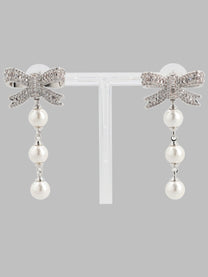 self-portrait Women's Orecchini Fiocco Con Perle Pendenti Silver