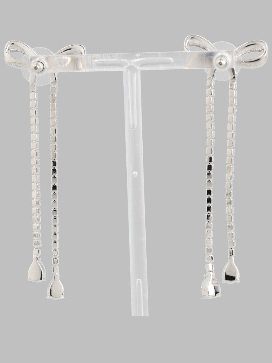 self-portrait Women's Orecchini Fiocco Pendenti Con Cristalli Silver