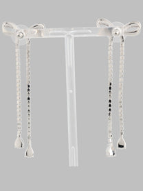 self-portrait Women's Orecchini Fiocco Pendenti Con Cristalli Silver