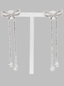 self-portrait Women's Orecchini Fiocco Pendenti Con Cristalli Silver