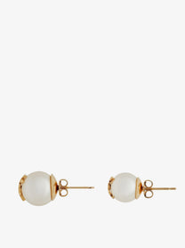 Saint Laurent Women's Asimmetrici Earrings with Detail Cassandre Gold, view 2
