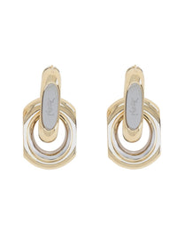 Saint Laurent Women's Orecchini Cassandre Doppio Anello in Metallo Gold