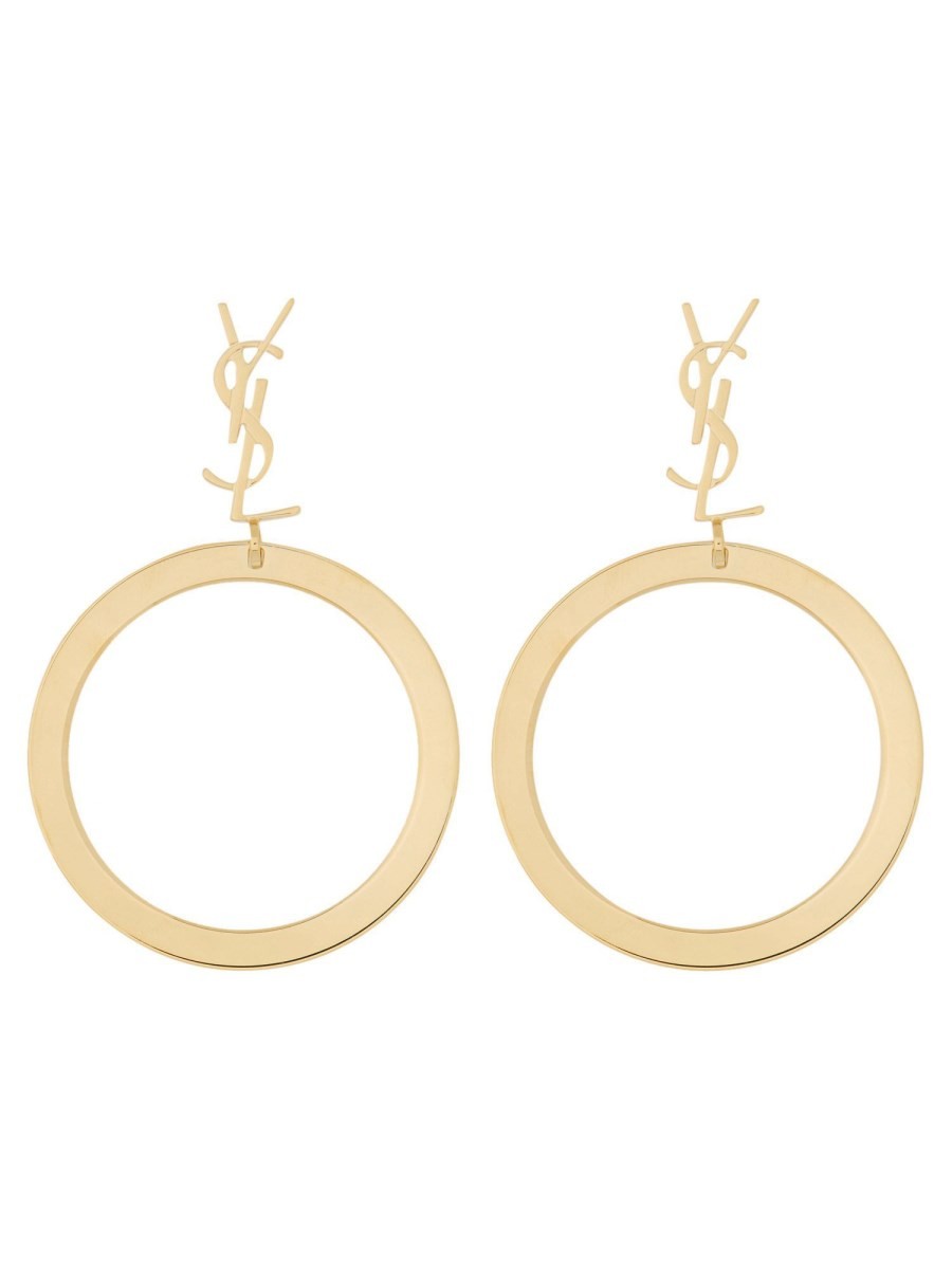 Saint Laurent Women's Orecchini Cassandre Con Pendente Gold