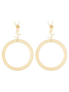 Saint Laurent Women's Pendant Cassandre Earrings Gold, view 2