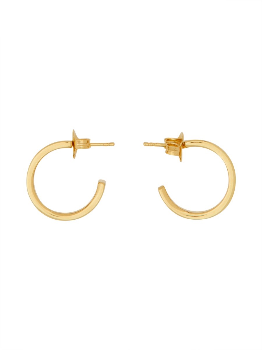 MM6 Maison Margiela Women's Cerchio Earrings with Numeric Minimal Signature Gold, view 3