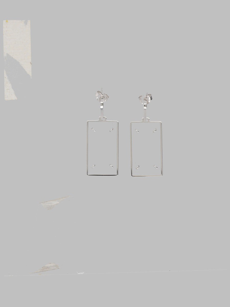 Maison Margiela Women's Orecchini Four Stitches Mini Silver