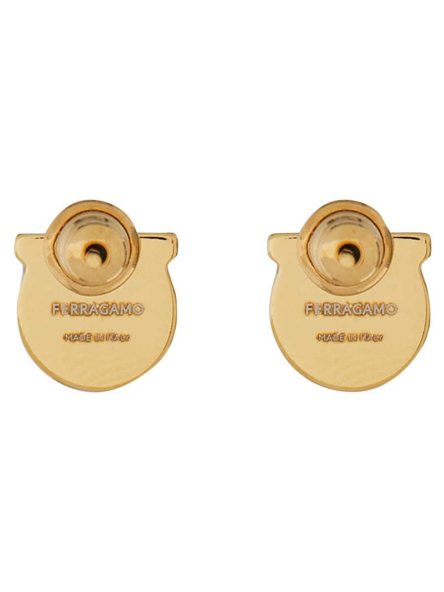 Ferragamo Women's Orecchini Gancini Con Perla Gold